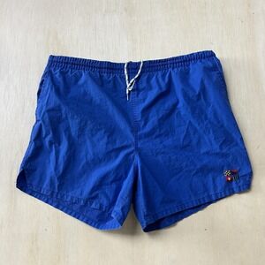 Vintage Winners Swim Shorts Mens Medium Blue Mesh Lined Nautical Flag Trunks